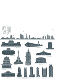 洛阳地标建筑剪影