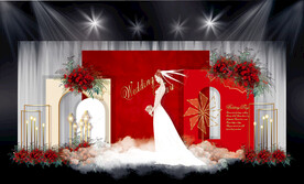 红金色婚礼效果图设计