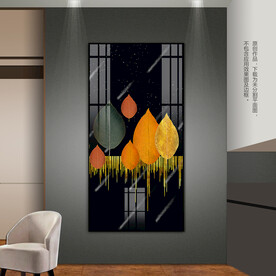 抽象树叶客厅玄关装饰画床头挂画