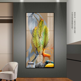 抽象羽毛装饰画客厅玄关床头挂画