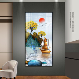 意境山水装饰画一帆风顺挂画