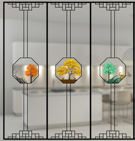 高清分层透明底推拉门打印图一套