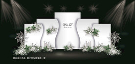 白色韩式简约婚礼效果图