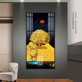 摇钱树装饰画客厅玄关挂画床头画