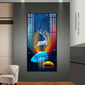 抽象客厅玄关装饰画石来运转挂画