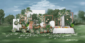 白色户外迎宾区