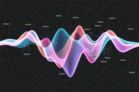 彩色动感曲线科幻背景