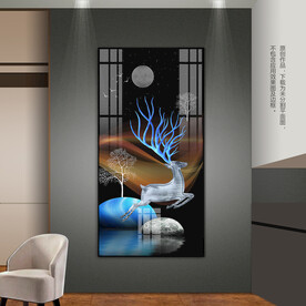 石来运转客厅玄关装饰画无框画