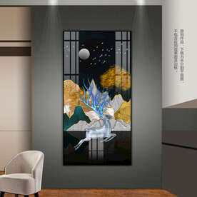 轻奢金山发财麂客厅卧室玄关挂画