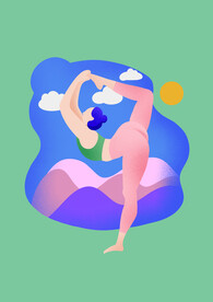 瑜伽扁平风插画