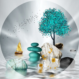 装饰画 抽象画 石头