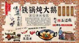 铁锅炖大鹅背景墙