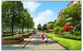 人行道绿化景观效果图