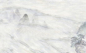 新中式水墨石纹山水背景墙