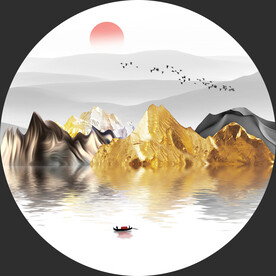 金色山水画