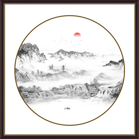 新中式水墨意境山水画