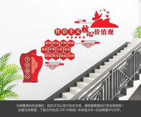 社会主义核心价值观楼梯文化墙