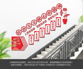 社会主义核心价值观楼梯文化墙