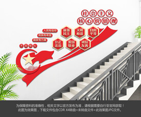 社会主义核心价值观楼梯文化墙