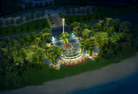 海边沙滩景观广场效果图