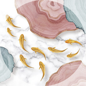 装饰画 晶瓷画 鱼