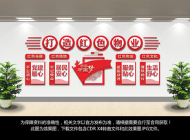 红色物业文化墙