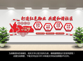 红色物业文化墙