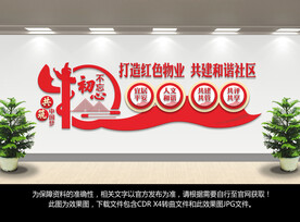 红色物业文化墙