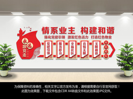 红色物业文化墙