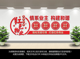 红色物业文化墙