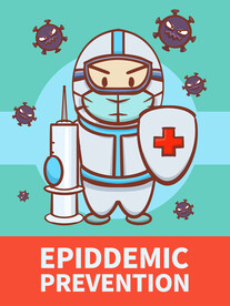 手绘卡通防疫插画设计