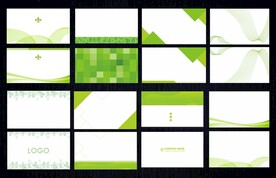 常用绿色名片模版底