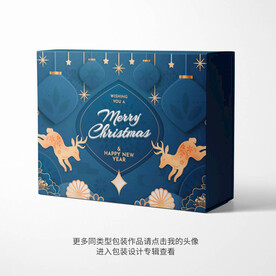 圣诞新年礼品盒带层矢量图