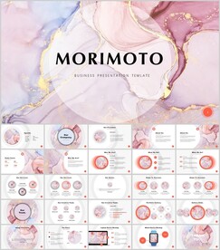 粉色大理石ppt模板