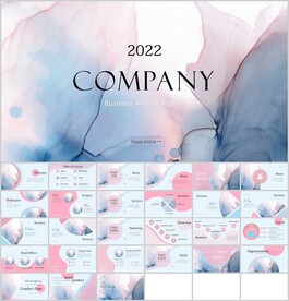 缥缈水彩ppt模板