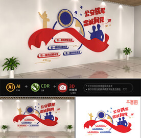 公安四铁文化墙