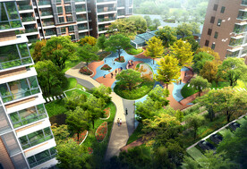 小区景观节点鸟瞰图