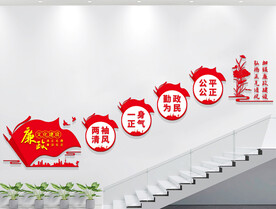 廉政标语楼梯文化墙