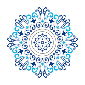 高清分层透明底圆形图案打印图