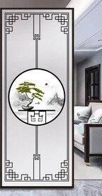 高清分层透明底屏风玻璃打印图