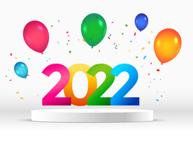 彩色新年海报数字