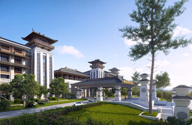 中式星级酒店入口大门