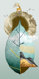 装饰画 晶瓷画 叶子