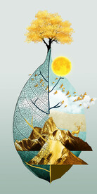 装饰画 晶瓷画 叶子