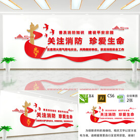 关注消防文化墙