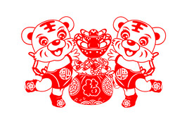 虎年窗花剪纸