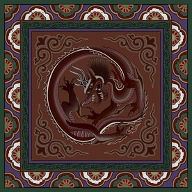 敦煌壁画第245窟西夏团龙藻井