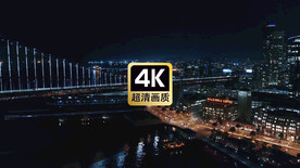 航拍城市建筑群夜景