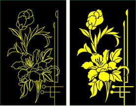 牡丹花矢量图案