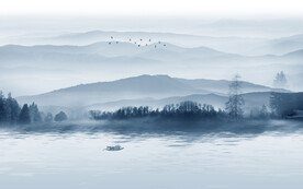 大气新中式客厅山水画